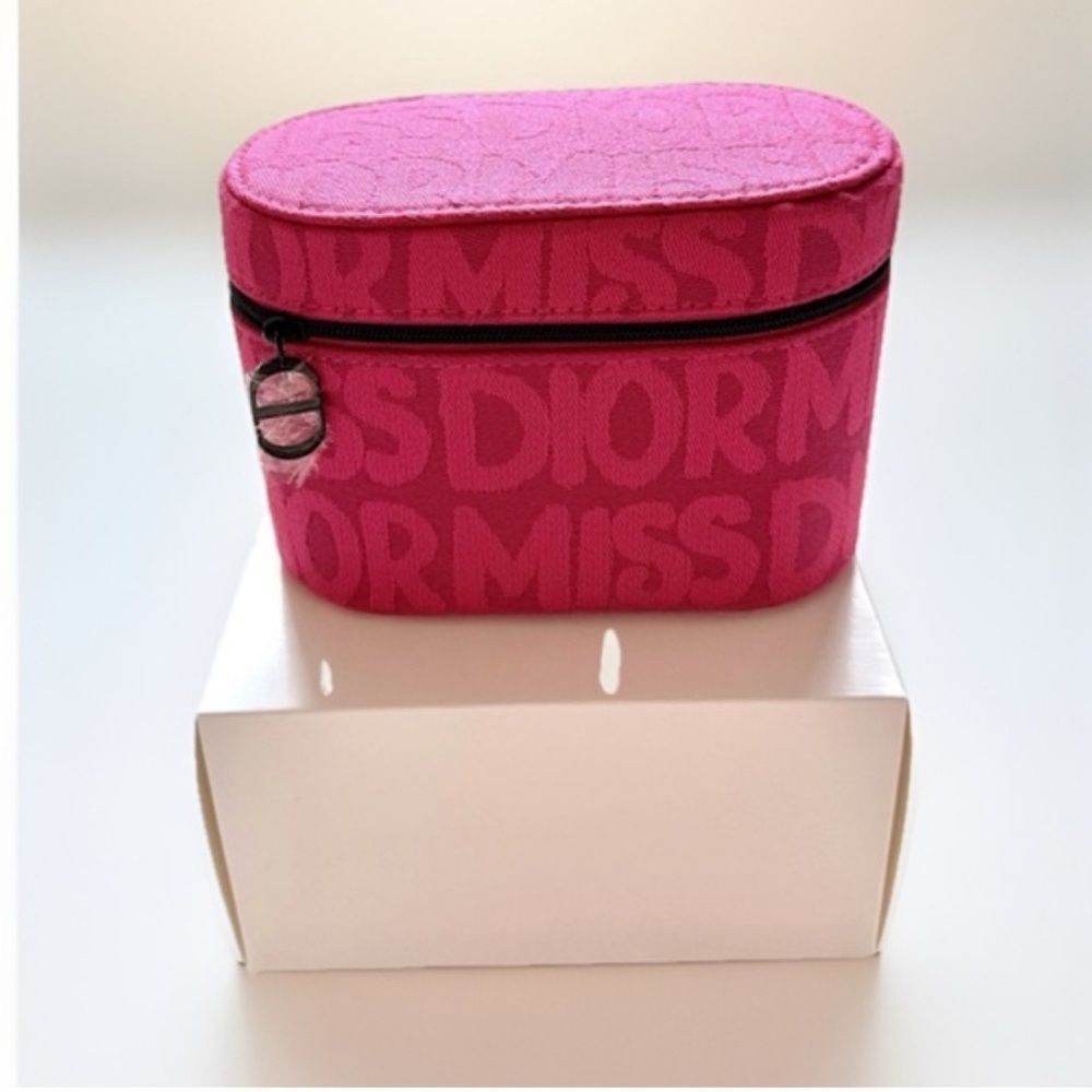New Dior monogram Fuchsia makeup bag Cosmetic Pouch - Picture 3 of 3